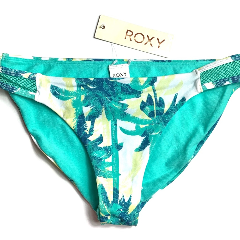 ROXY NWT Palm Tree Mesh Bikini BOTTOMS - Large